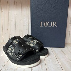 Christian Dior Oblique Jacquard Alpha Sandals Grey/Black Sz 40 / 7